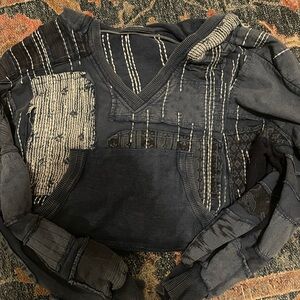 FP Movement by Free People V-Neck Sweater - Black and Gray